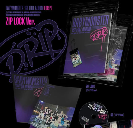 BABYMONSTER DRIP 1st Full Album ZIP LOCK Ver. photobook and hang tag