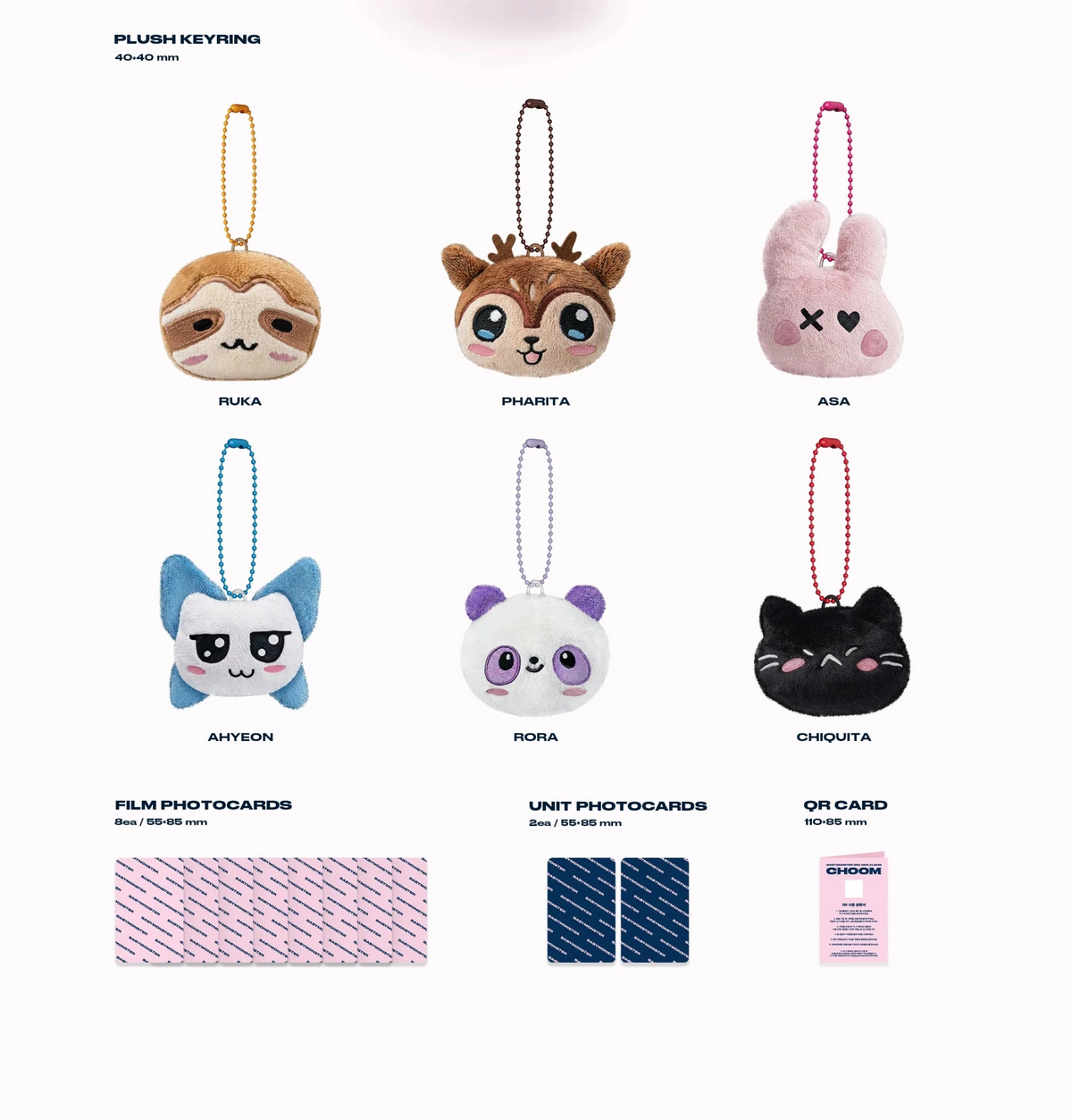 BABYMONSTER CHOOM Plush Keyring Ver. film photocards and unit cards
