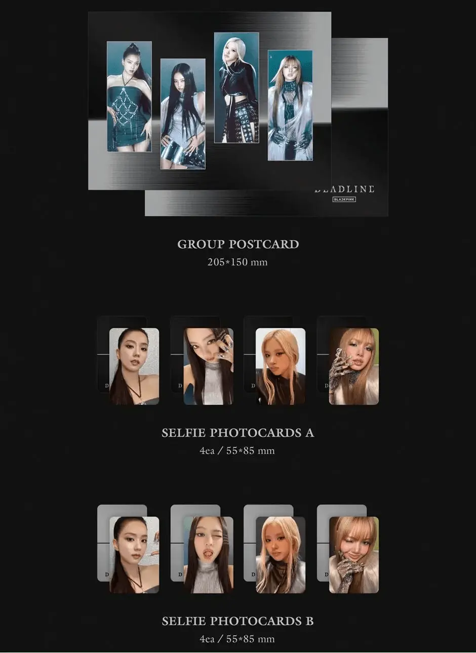 BLACKPINK DEADLINE Gray Ver. printed photos and photocards