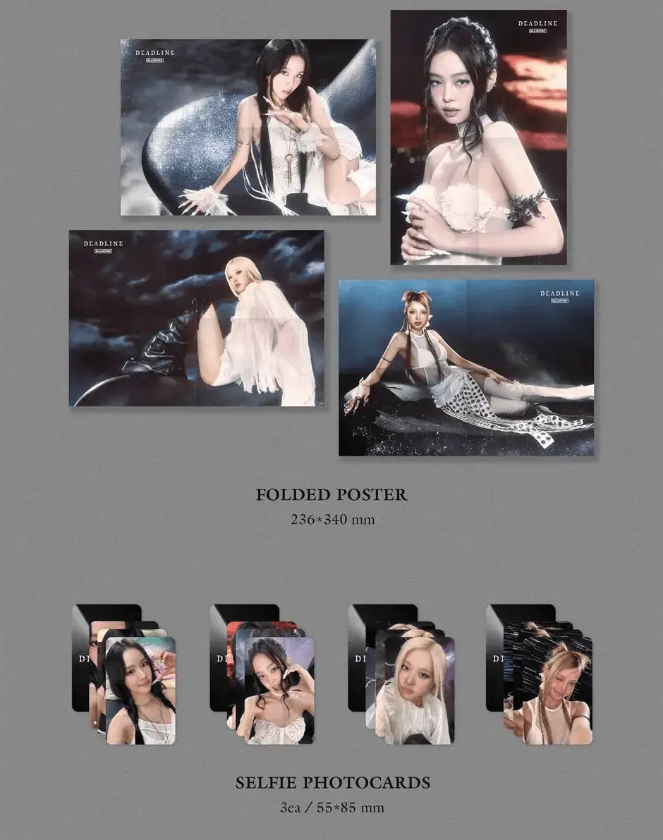 BLACKPINK DEADLINE Silver Ver. poster and photocards