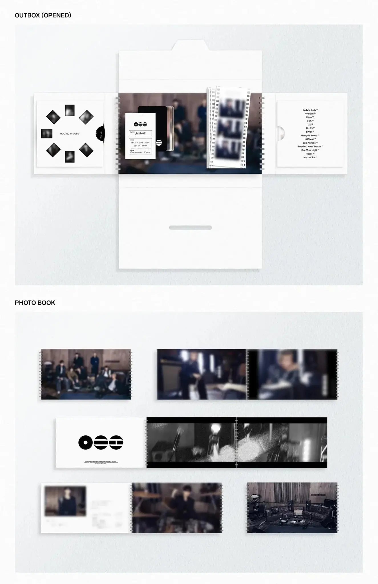 The elegant, traditional-themed gold and white cover of the BTS [ARIRANG] 2026 special anthology album at umakpop.