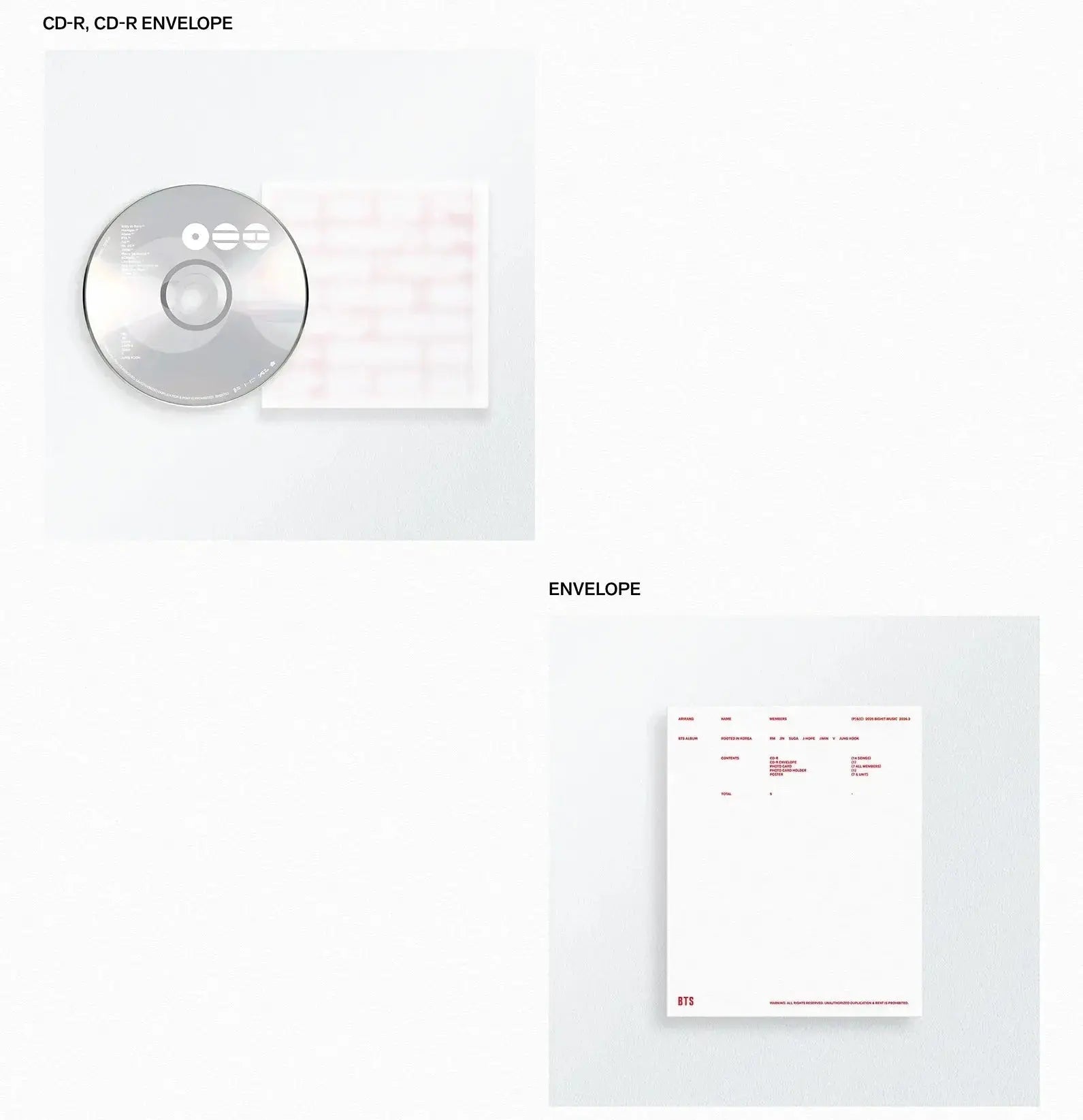 The elegant, traditional-themed gold and white cover of the BTS [ARIRANG] 2026 special anthology album at umakpop.