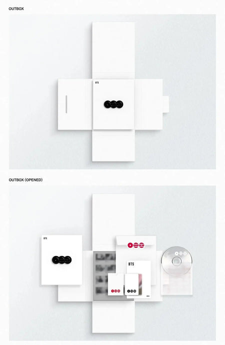 The elegant, traditional-themed gold and white cover of the BTS [ARIRANG] 2026 special anthology album at umakpop.