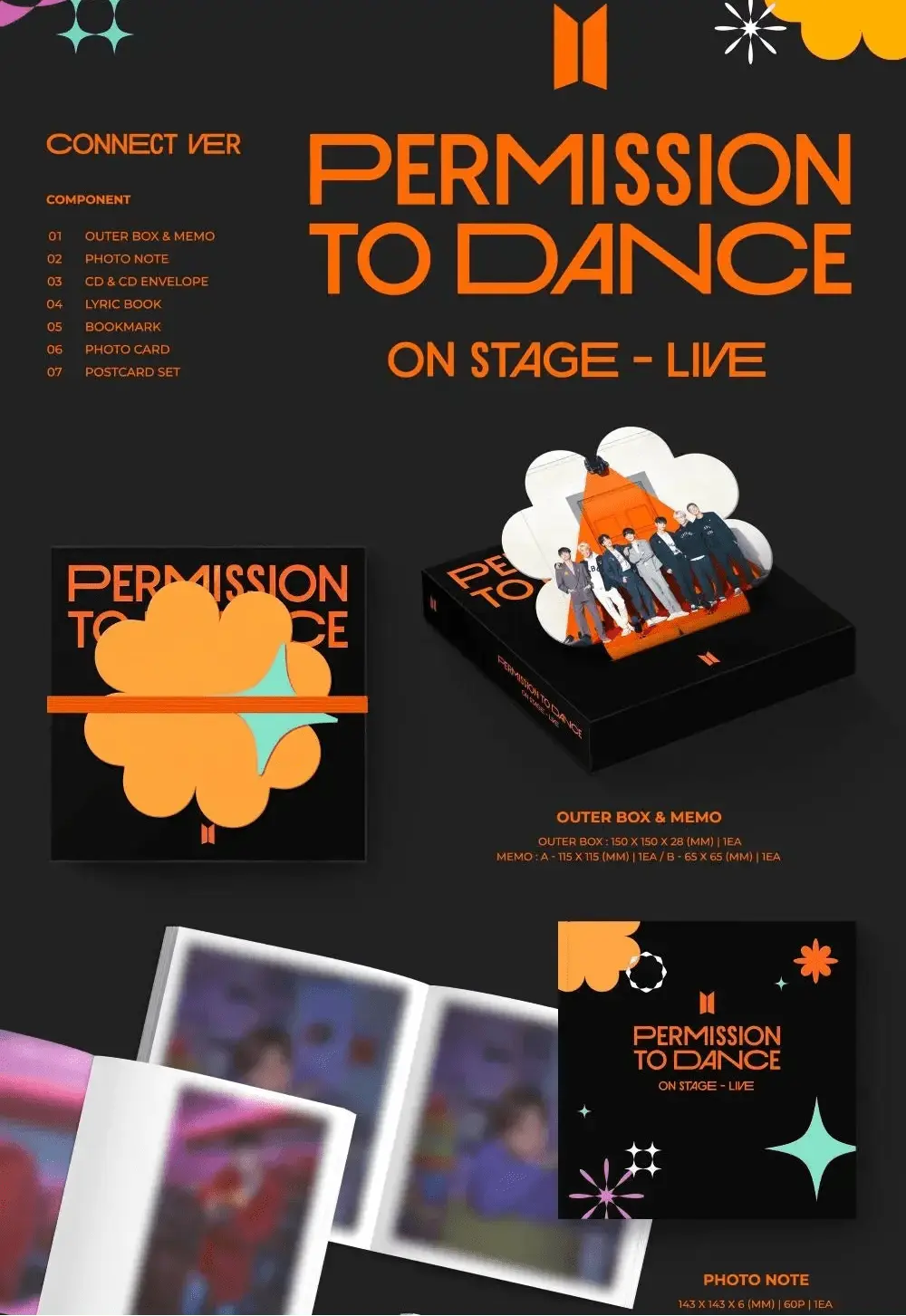 BTS PERMISSION TO DANCE ON STAGE LIVE out box and CD