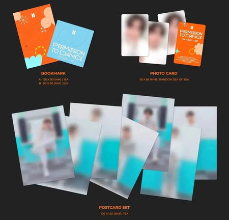 BTS PERMISSION TO DANCE ON STAGE LIVE photocards and postcard set