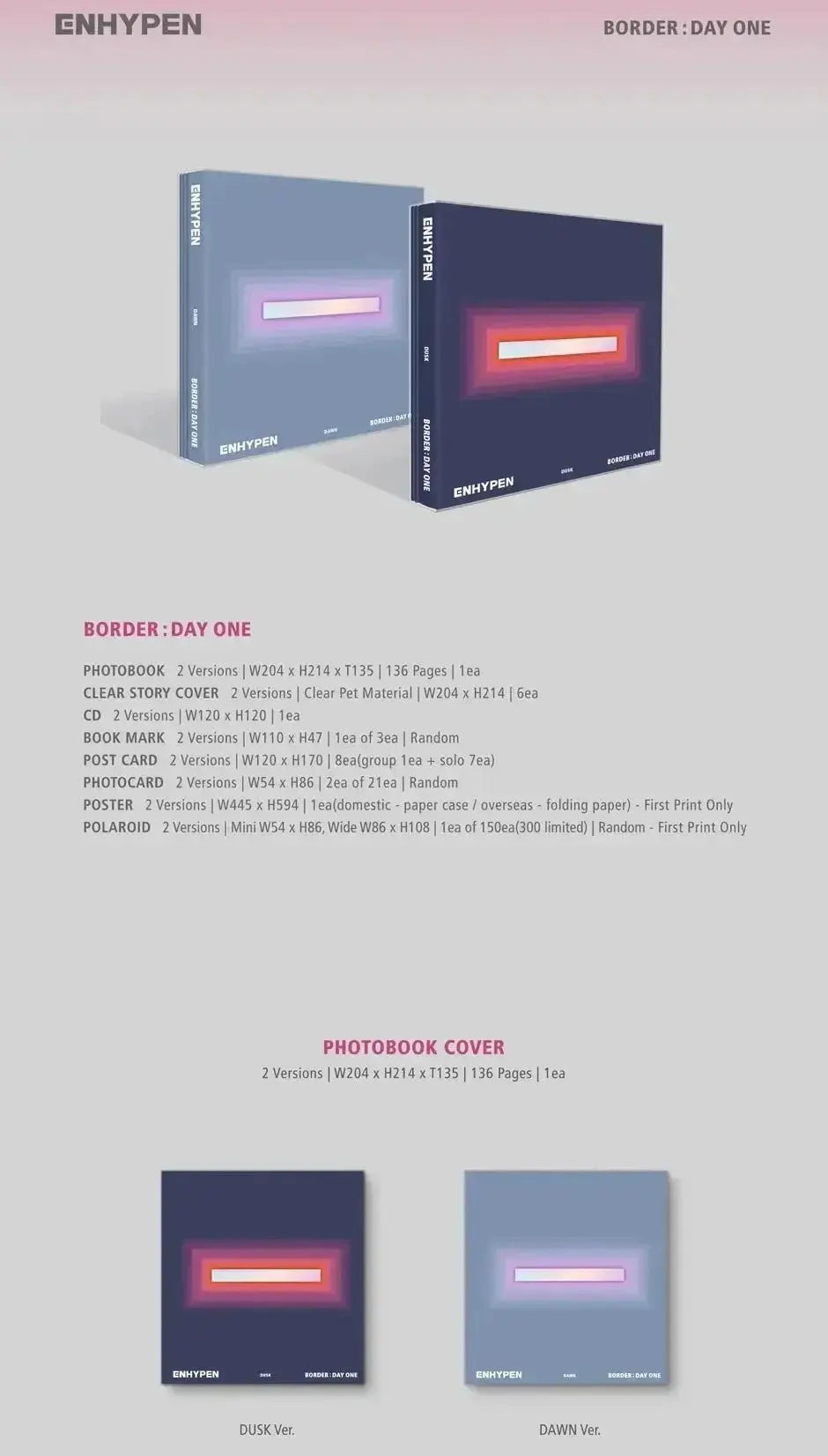 ENHYPEN BORDER Day One photobook