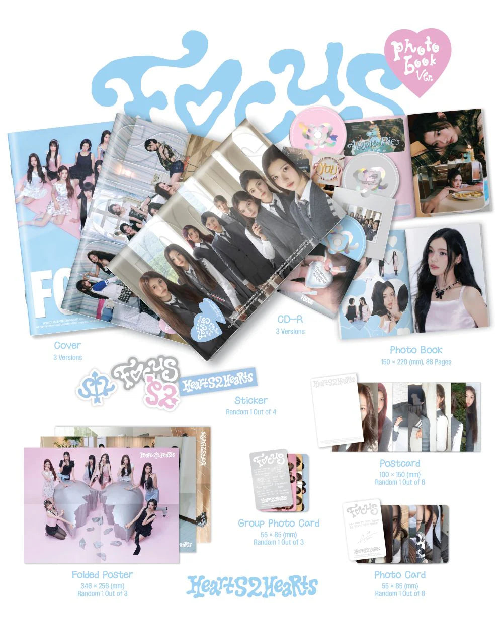 Hearts2Hearts FOCUS Photobook Ver. photobook and CD-R