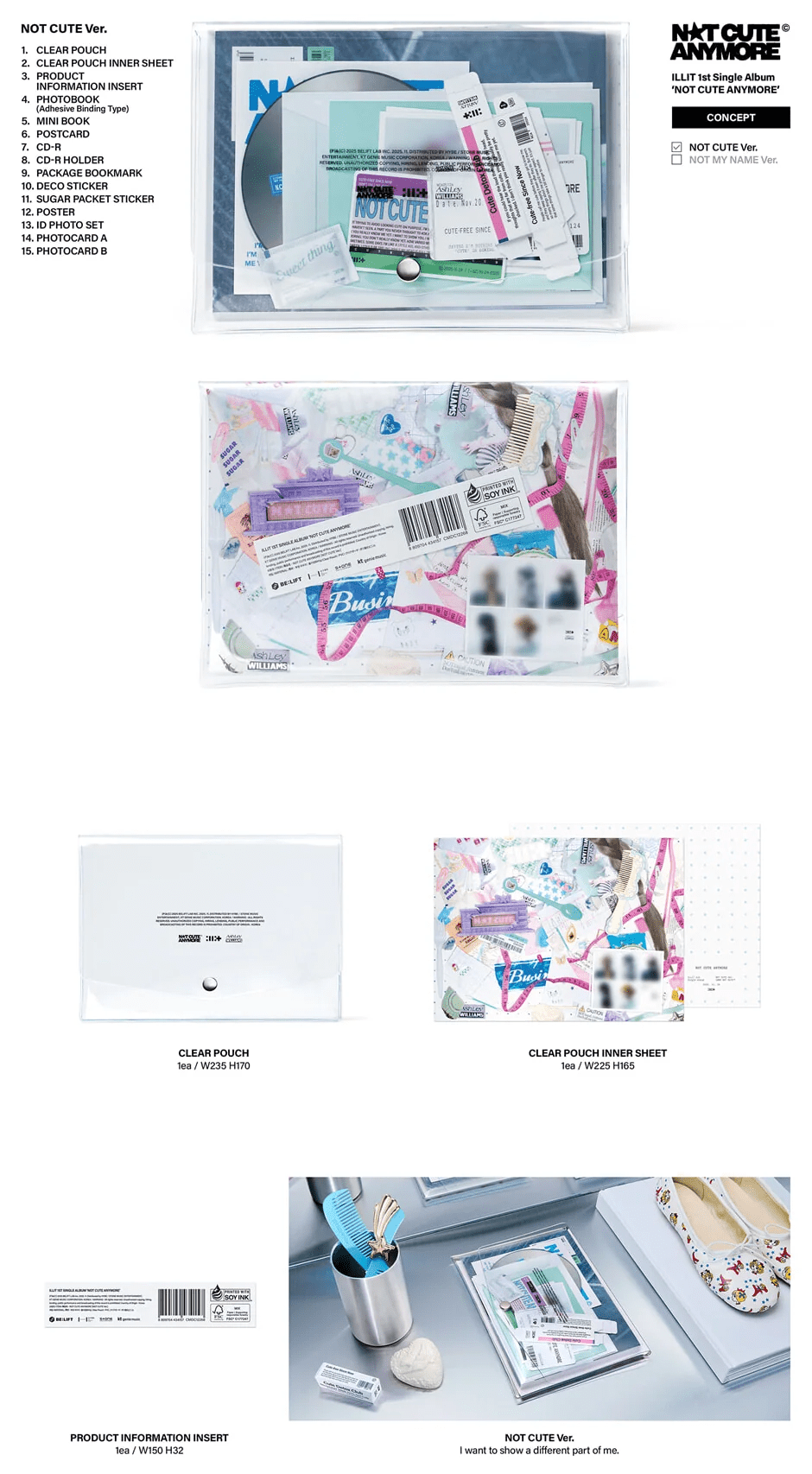 ILLIT NOT CUTE ANYMORE Standard Ver. album cover with clear pouch