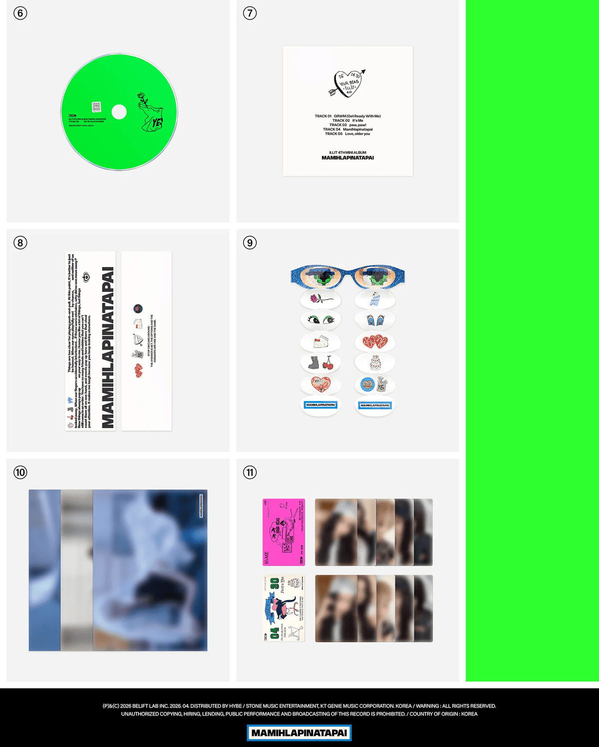 ILLIT MAMIHLAPINATAPAI Standard Ver. accordion photobook and postcard