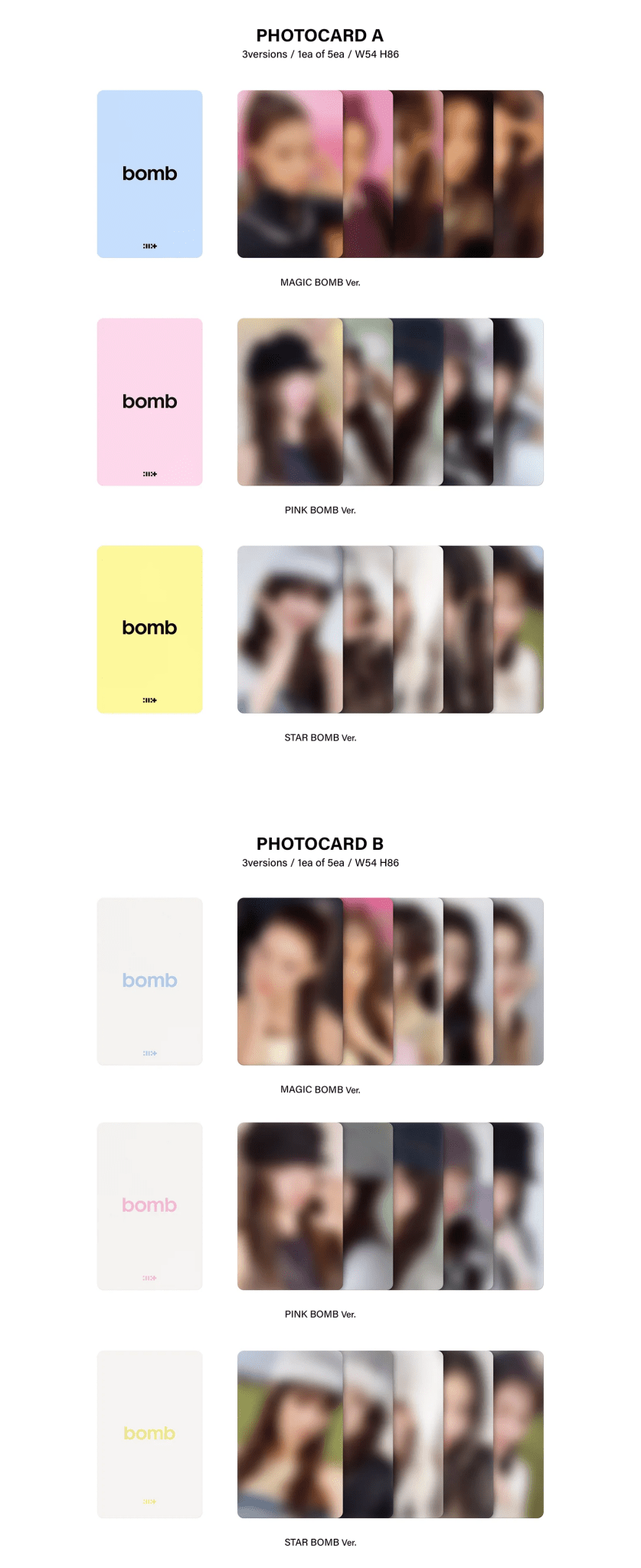 ILLIT bomb 3rd mini album Standard Ver. photocards A & B