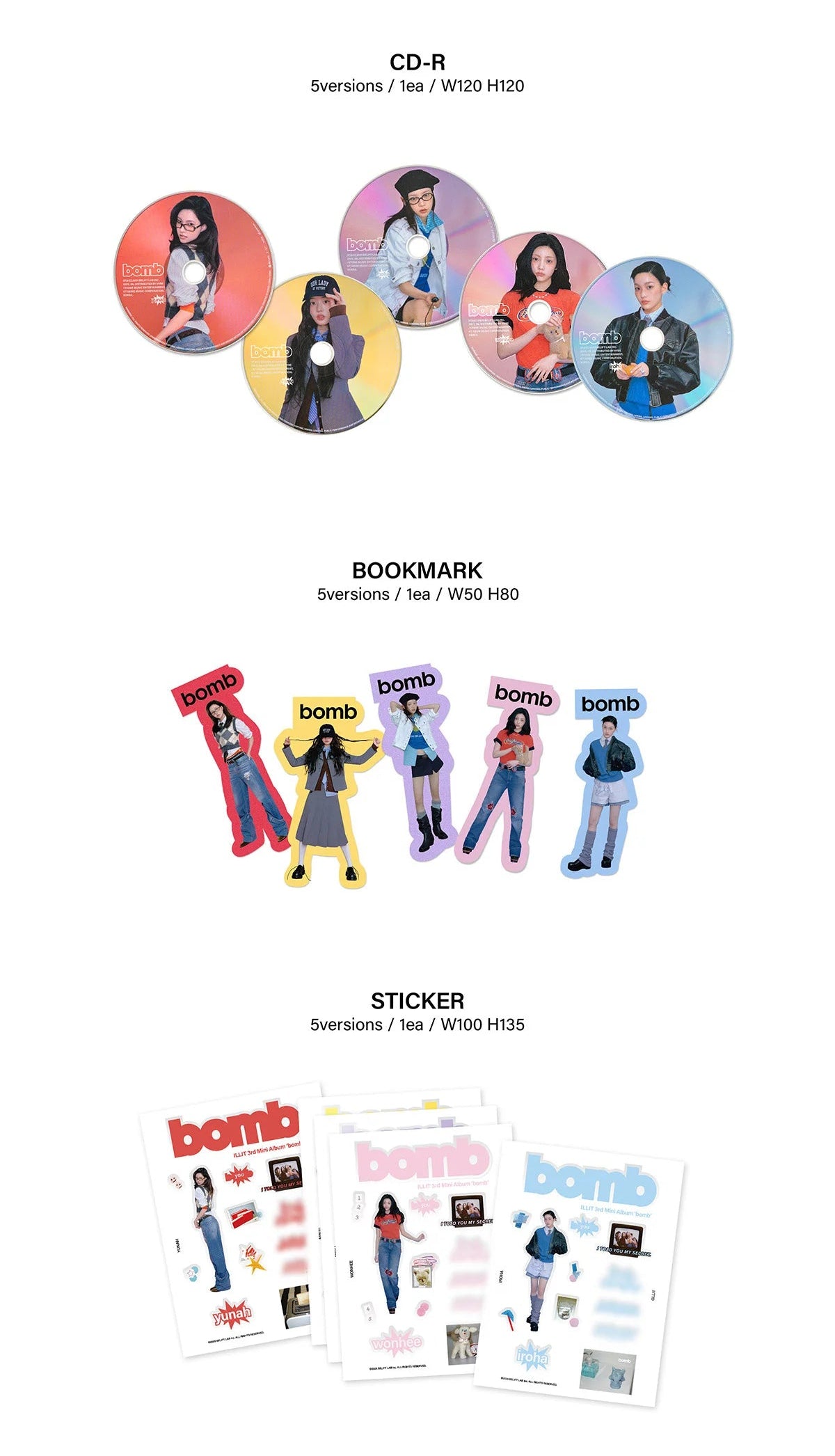 ILLIT bomb GLLIT Ver. Sticker
