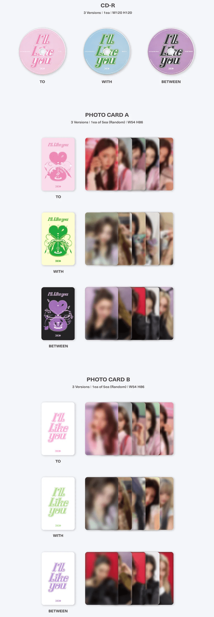 ILLIT ILL LIKE YOU Standard Ver. photocards and postcard