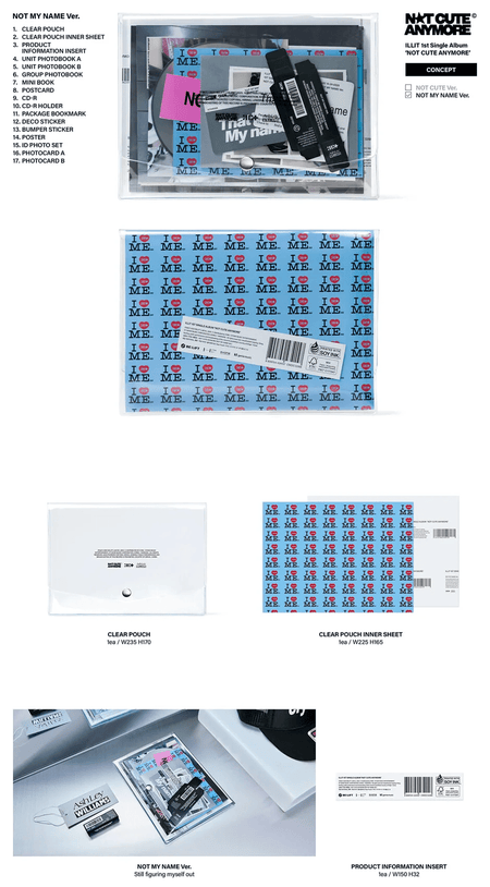 ILLIT NOT CUTE ANYMORE Standard Ver. album cover with clear pouch 2