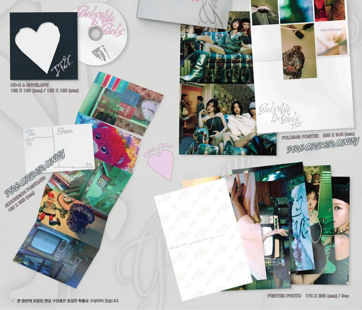 ITZY Girls Will Be Girls Folder Ver. folding poster and accordion postcard