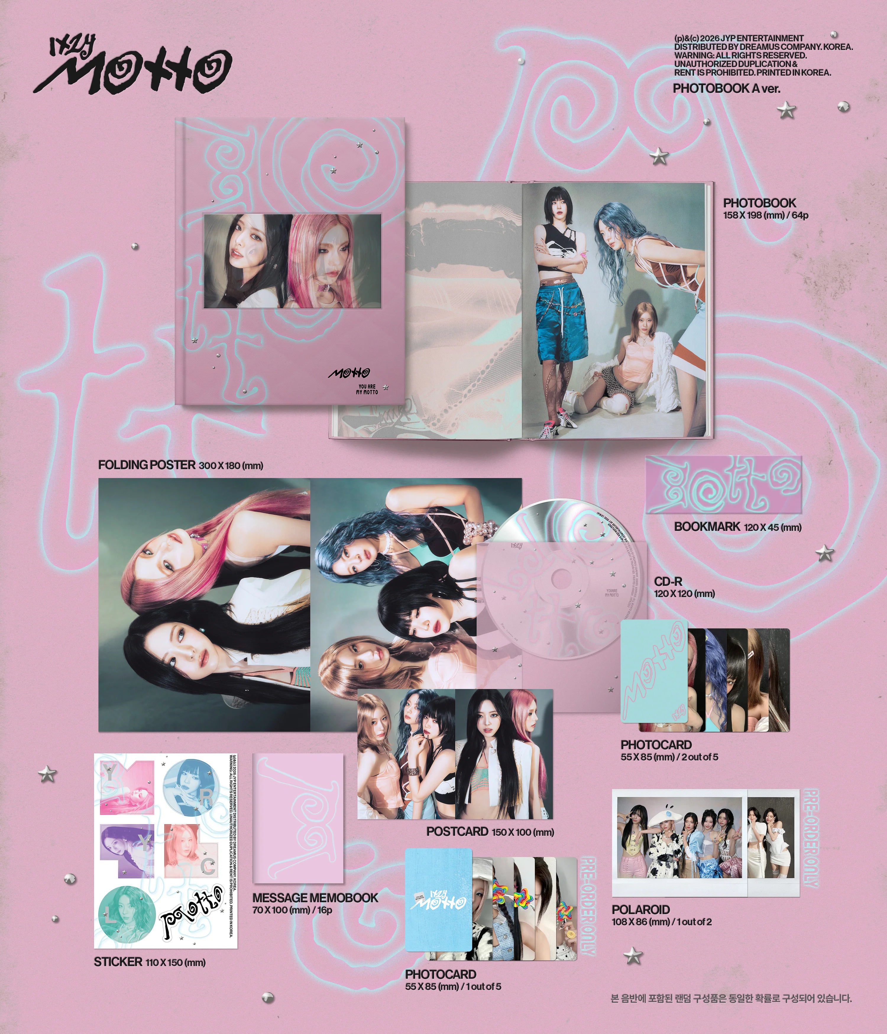 ITZY Motto PHOTOBOOK Ver. A B and C album versions