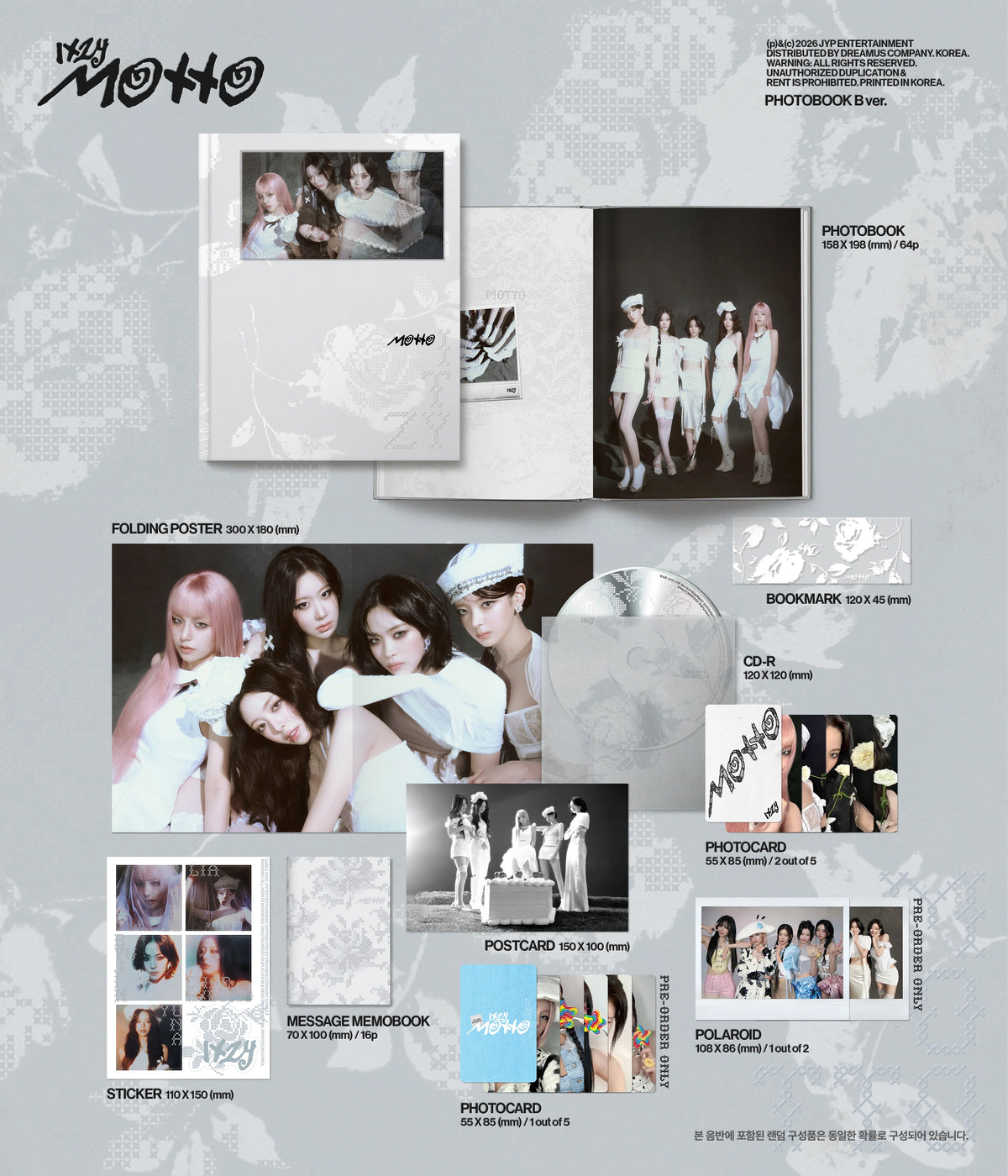 ITZY Motto PHOTOBOOK Ver. A B and C album versions