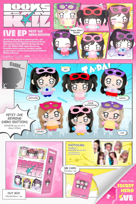 IVE Looks Can Kill PETIT-IVE Ver. random Hero keyring, photocard and QR card