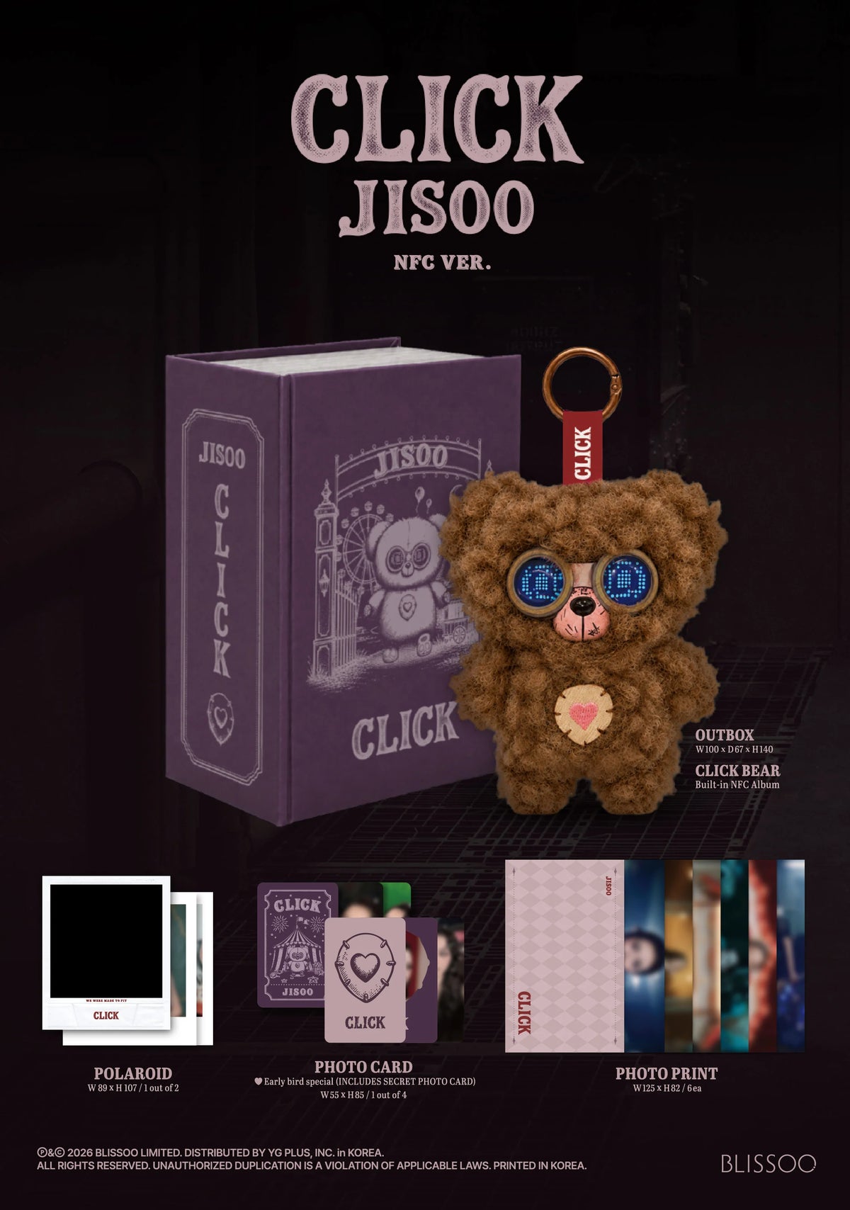 JISOO CLICK Baby Bear NFC Ver. album contents