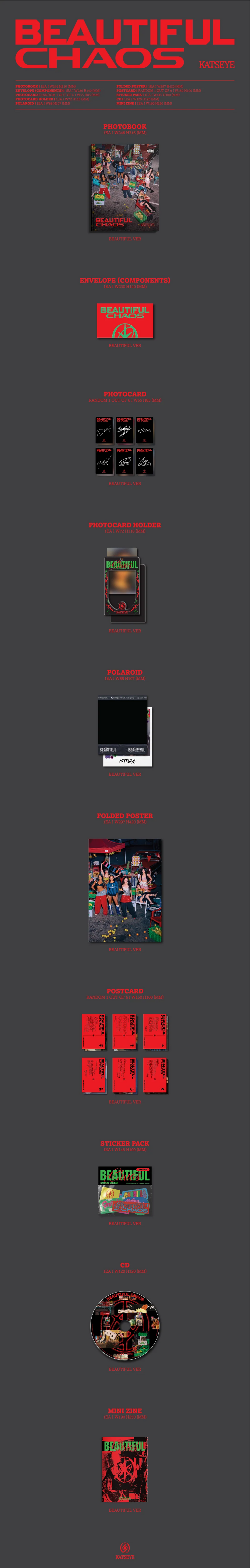 KATSEYE BEAUTIFUL CHAOS Beautiful Ver. album contents