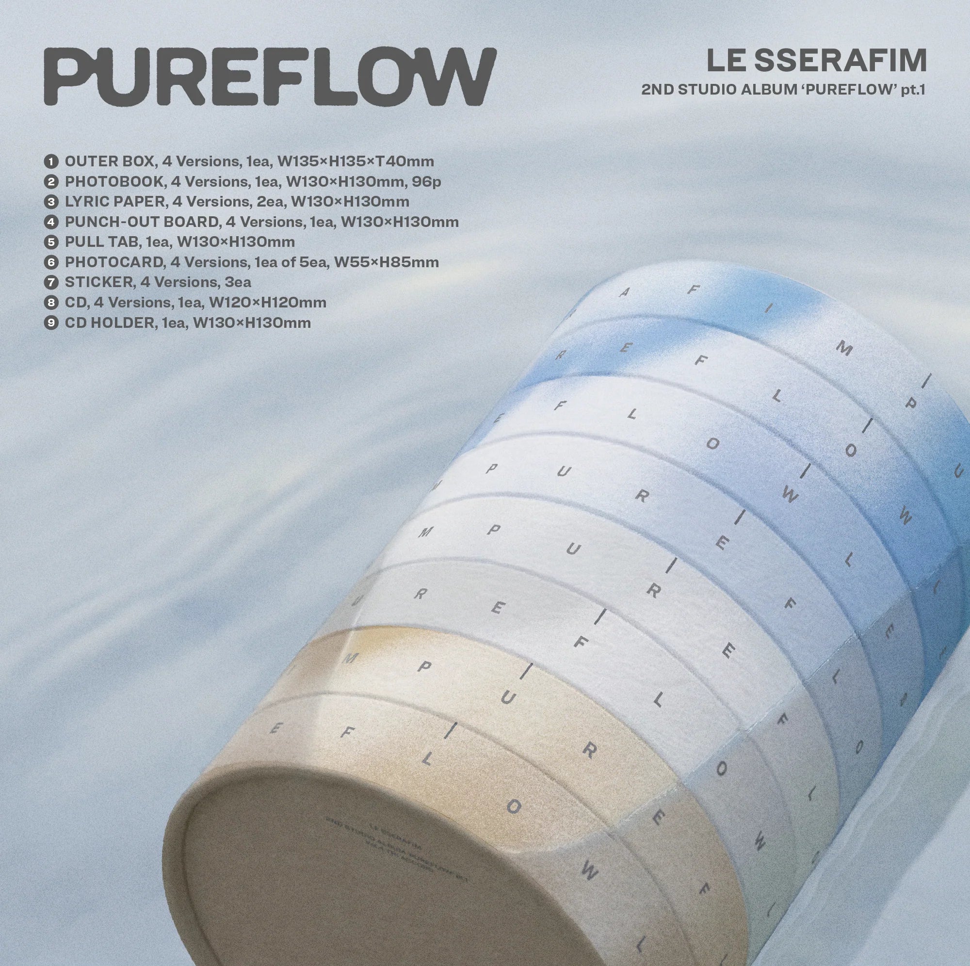 LE SSERAFIM PUREFLOW pt.1 Standard Ver. album inclusions