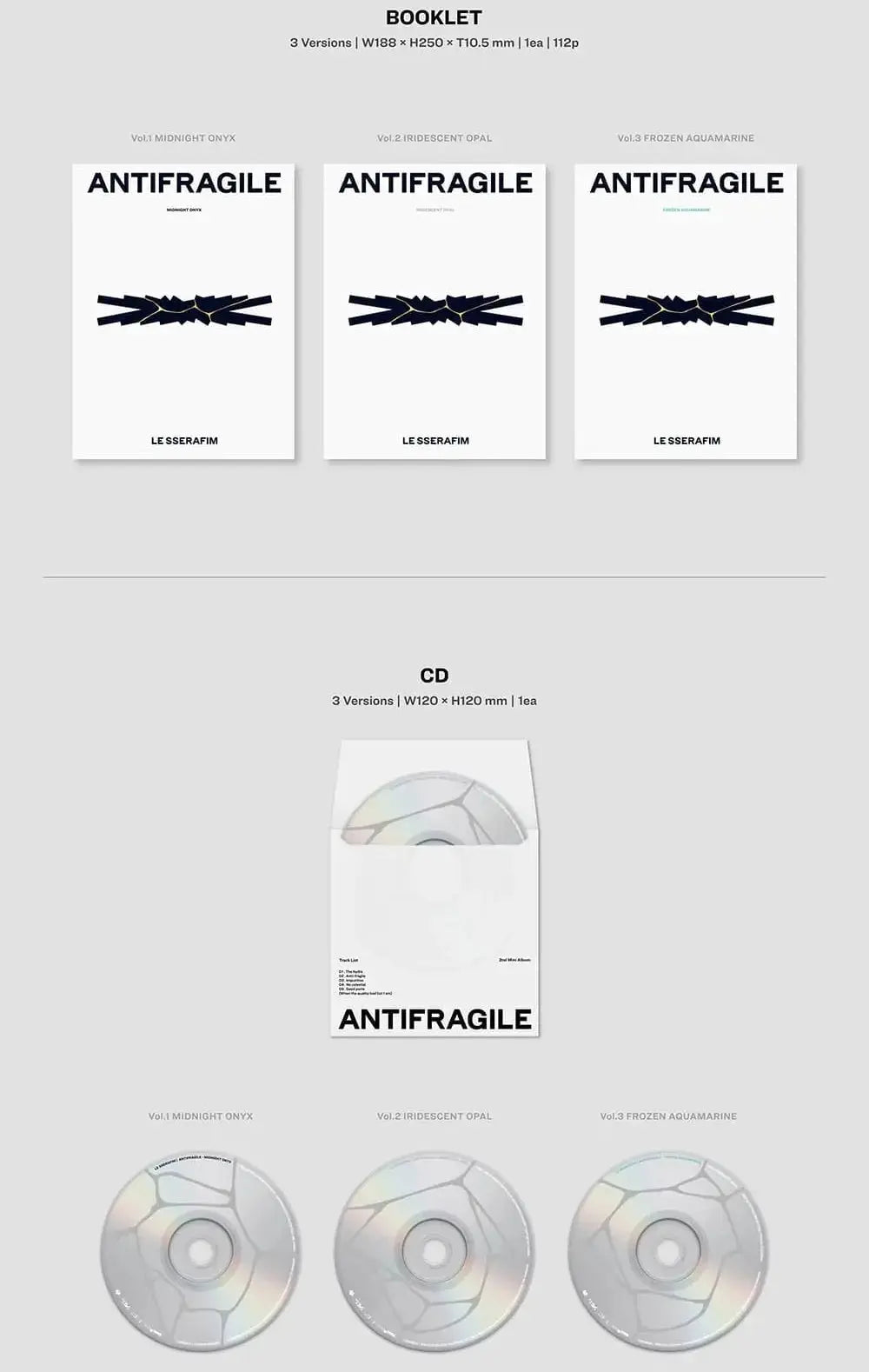 LE SSERAFIM ANTIFRAGILE 2nd mini album booklet and CD