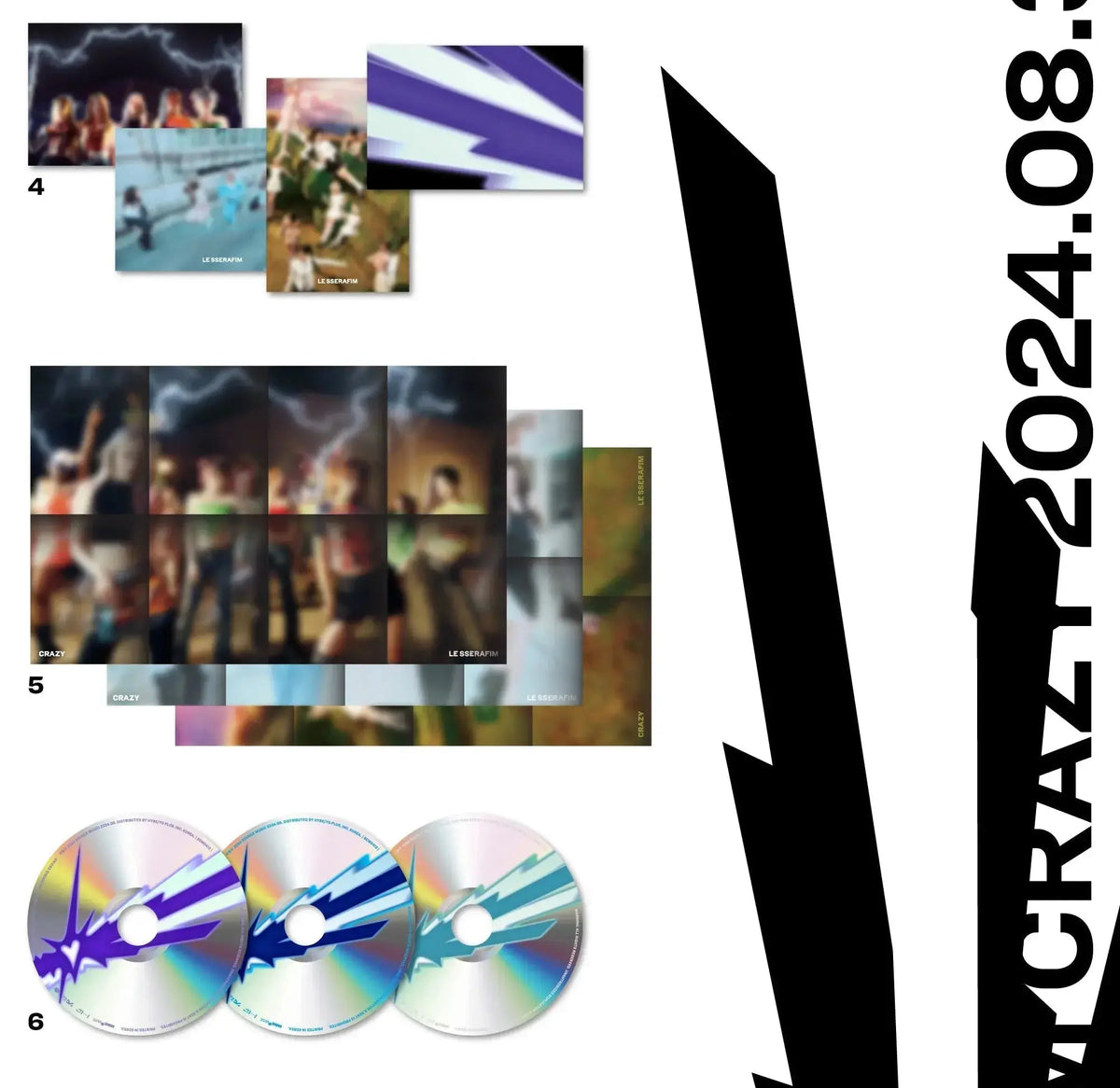 LE SSERAFIM CRAZY 4th mini album standard ver. photocards and poster