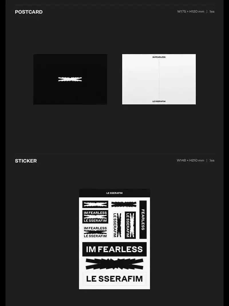 LE SSERAFIM FEARLESS 1st mini album photocards and poster