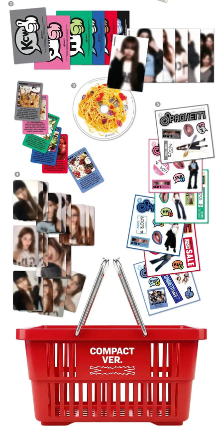 LE SSERAFIM Spaghetti Compact Ver. sticker and inclusions