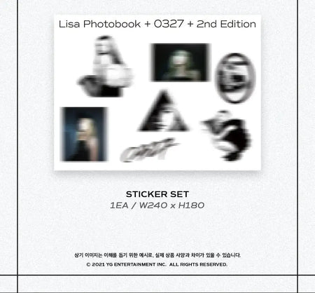 LISA Photobook 0327 Vol.2 Second Edition bookmark and sticker set