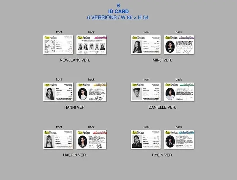 NewJeans New Jeans Bluebook Ver. ID card