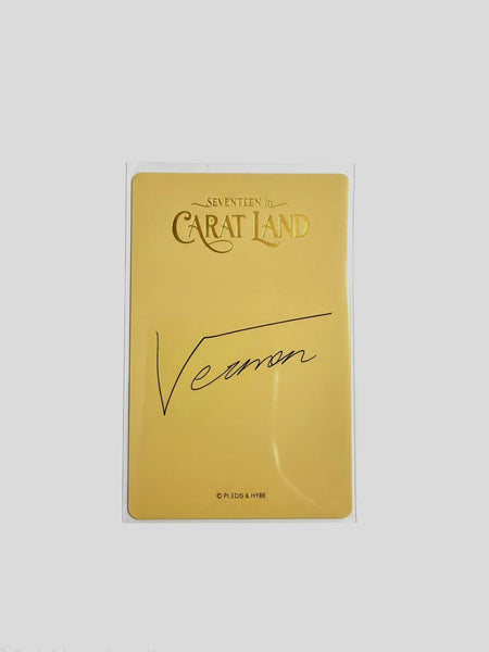 SEVENTEEN CARAT LAND trading photocard yellow back with VERNON printed signature