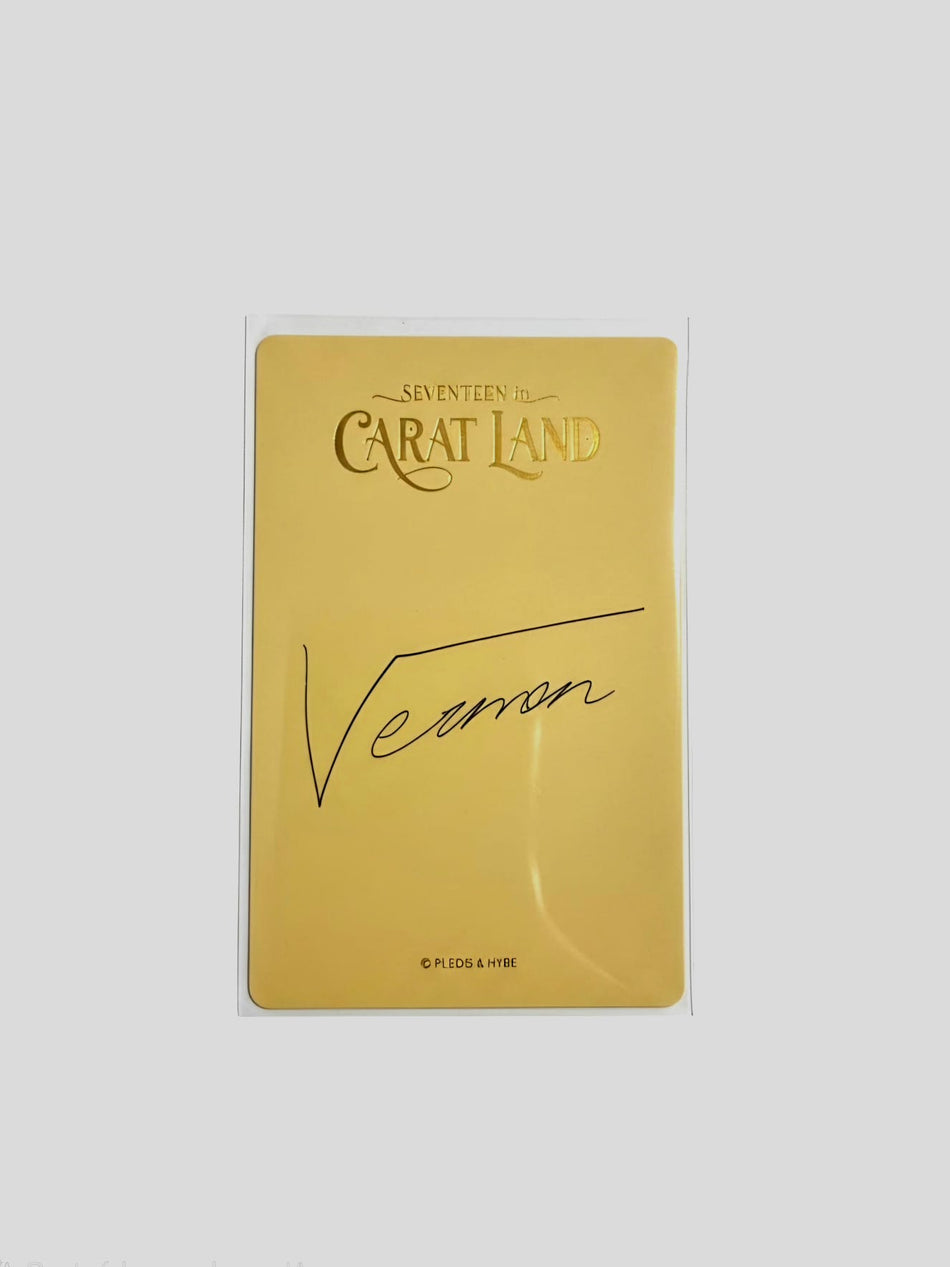 SEVENTEEN CARAT LAND trading photocard yellow back with VERNON printed signature