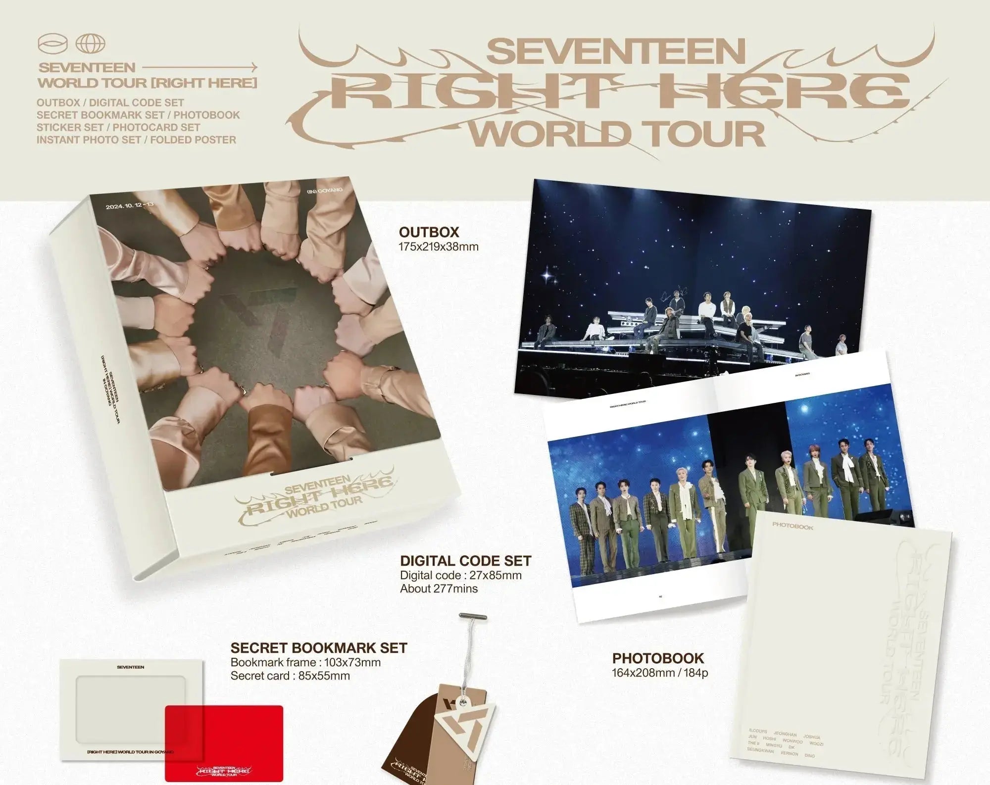 SEVENTEEN WORLD TOUR RIGHT HERE photobook and outbox