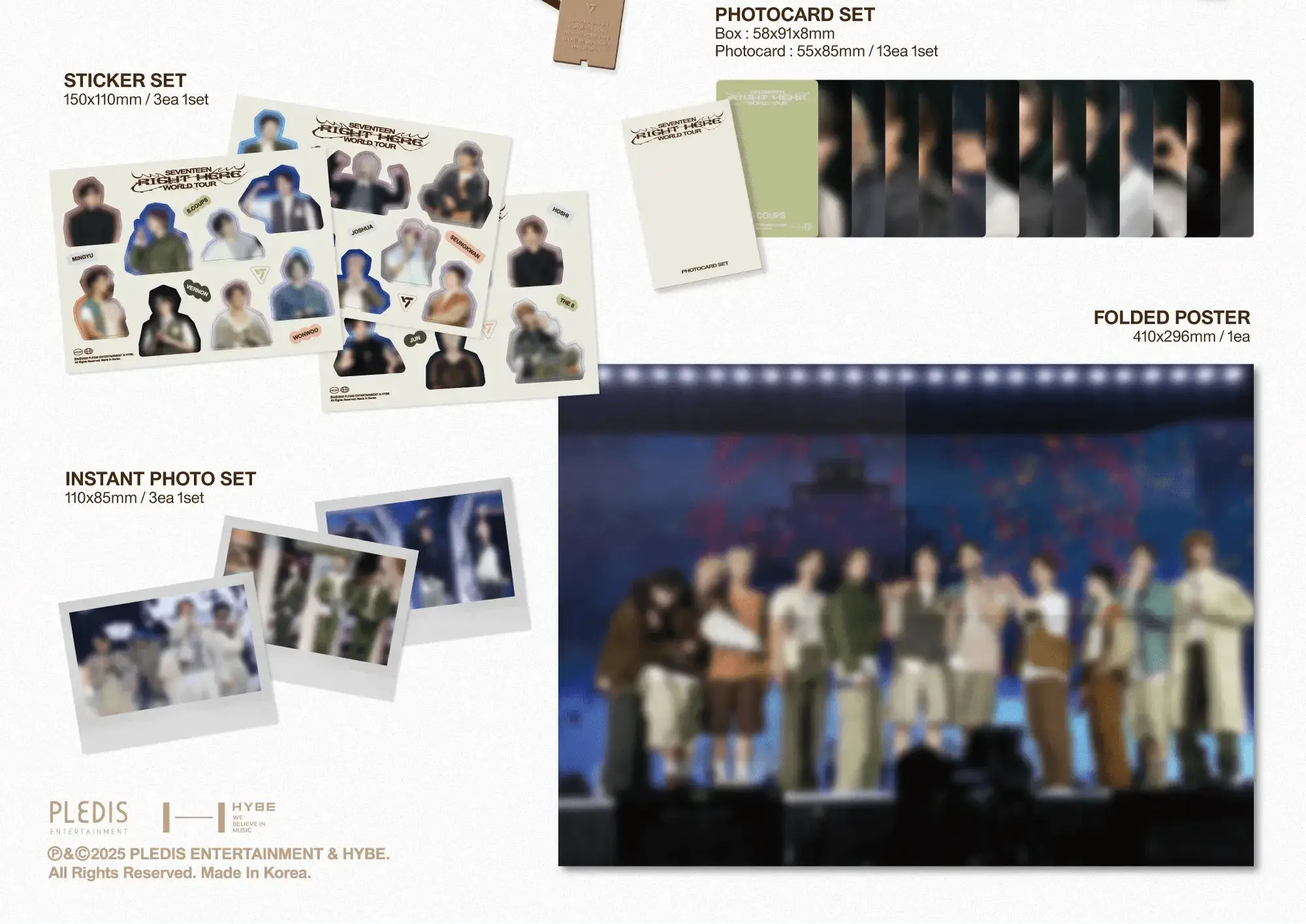 SEVENTEEN WORLD TOUR RIGHT HERE poster and sticker set