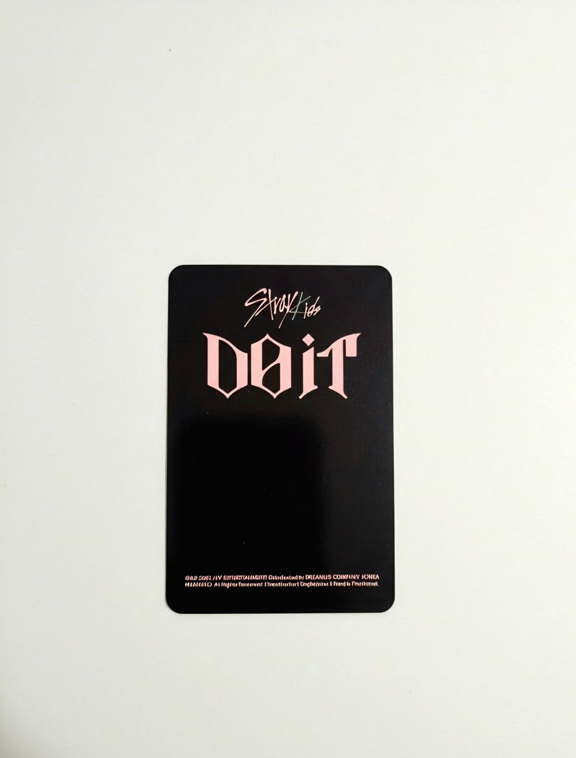 Stray Kids DO IT photocard black back with pink logo