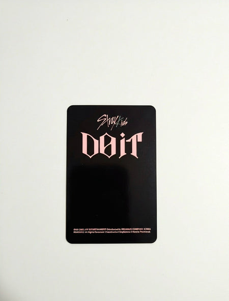 Stray Kids DO IT photocard black back with pink logo