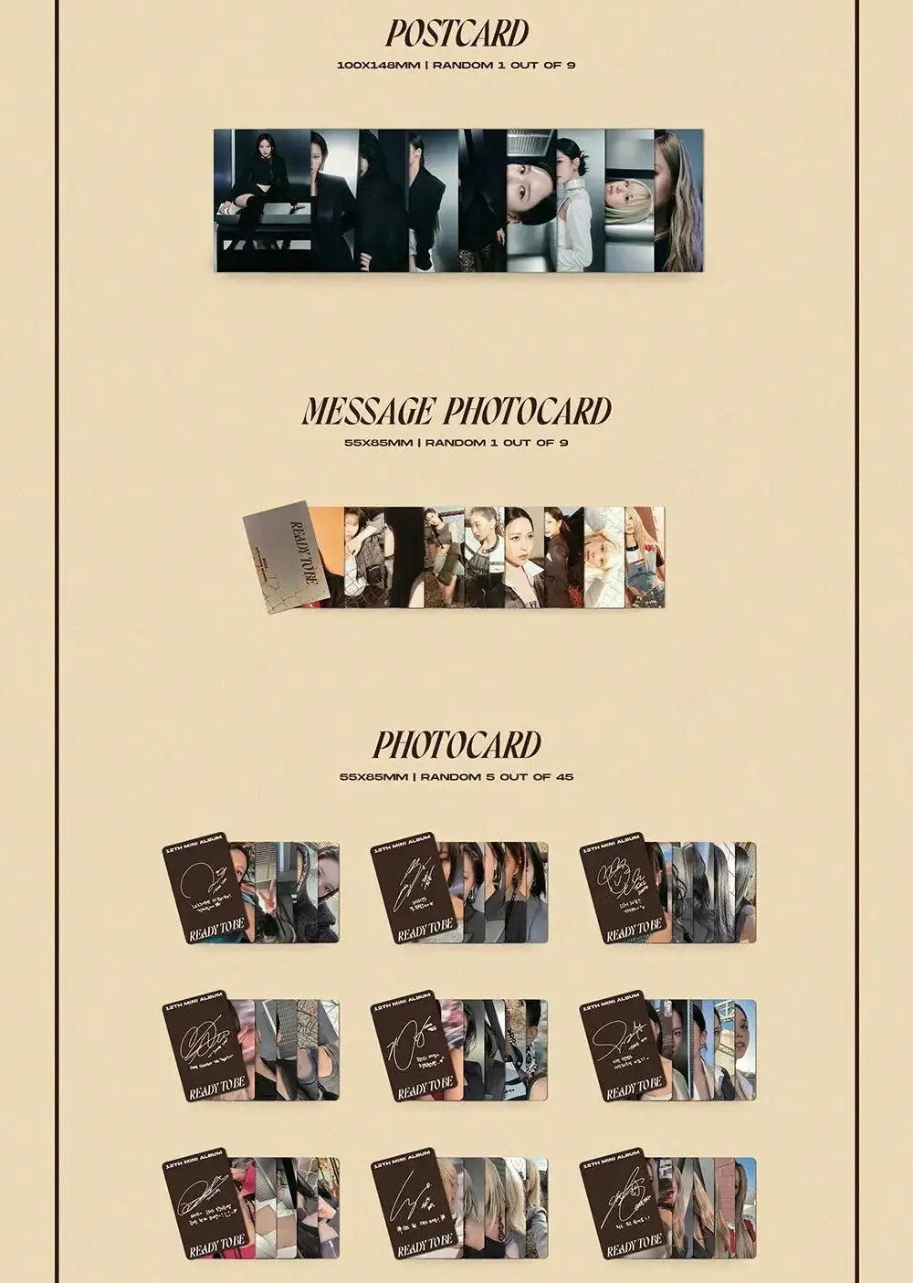 TWICE Ready to Be 12th mini album photocards set
